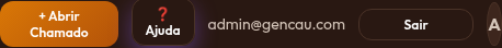 Botões no topo da tela para o admin